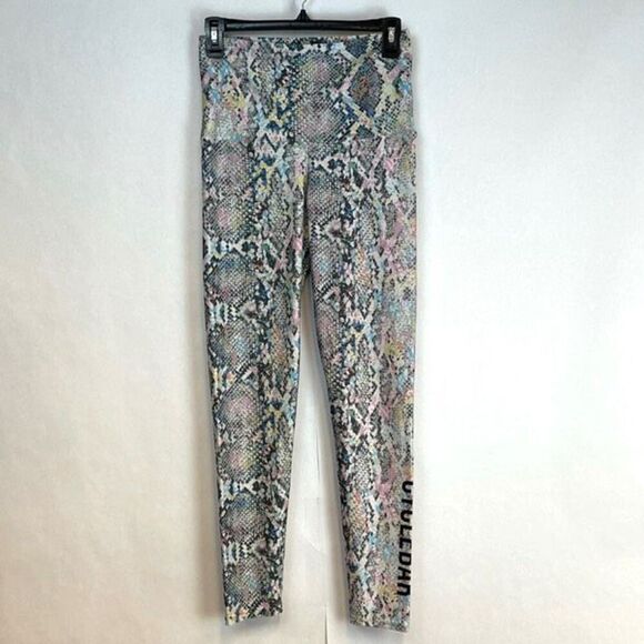 Emily Hsu x CYCLEBAR Leggings Women’s Large Multicolor Snakeskin Print Cropped - Picture 1 of 13